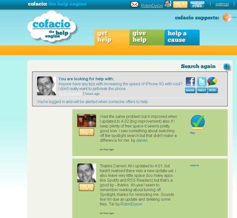 Cofacio - the help engine
