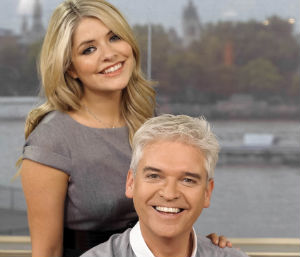 Holly Willoughby and Phillip Schofield at ITV's studios on the banks of the Thames in London