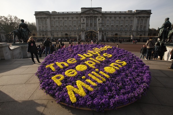 The Jubilee People's Millions flower display. Photo: David Parry PA