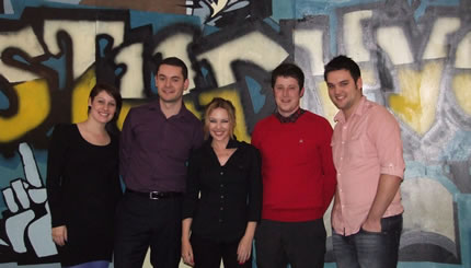 Kylie Minogue with students