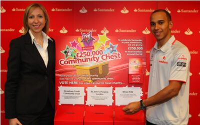 Lewis Hamilton promotes Santander's Community Chest
