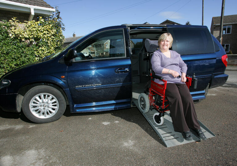 Debbie Carter with Motability car