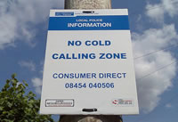 No cold calling zone - sign on a letter box. Photo: markhillary on Flickr.com