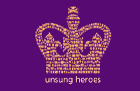 Queen's Volunteer Award logo for 'unsung heroes'