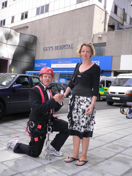 Sam Moody proposes marriage after his charity abseil