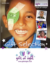 Gift of Sight gift catalogue with smiling boy on the front