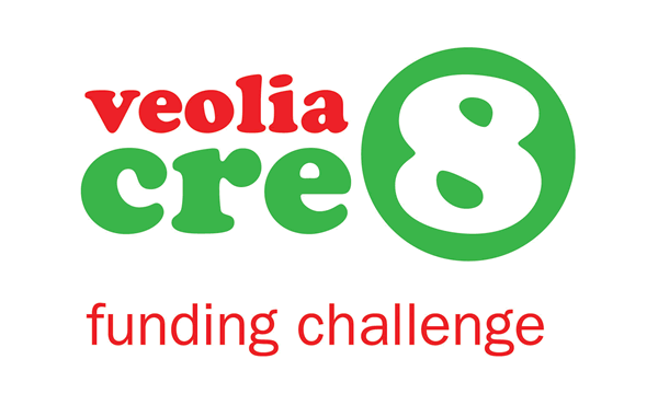 Veolia Cre8 funding challenge logo in red and green