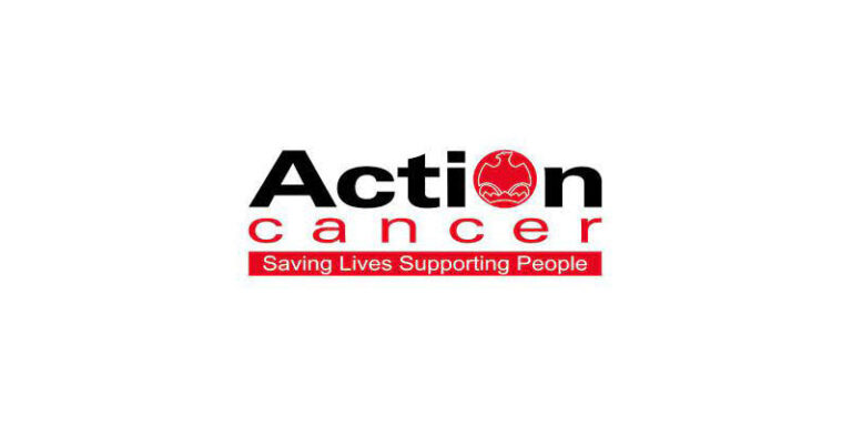 Action Cancer logo - in black, red and white