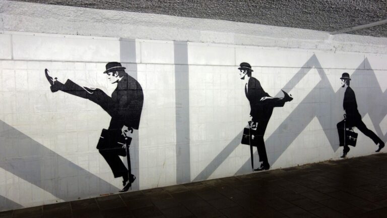 Mural of John Cleese doing the funny walk - Pixabay.com