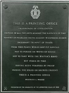 This is a printing office - plaque