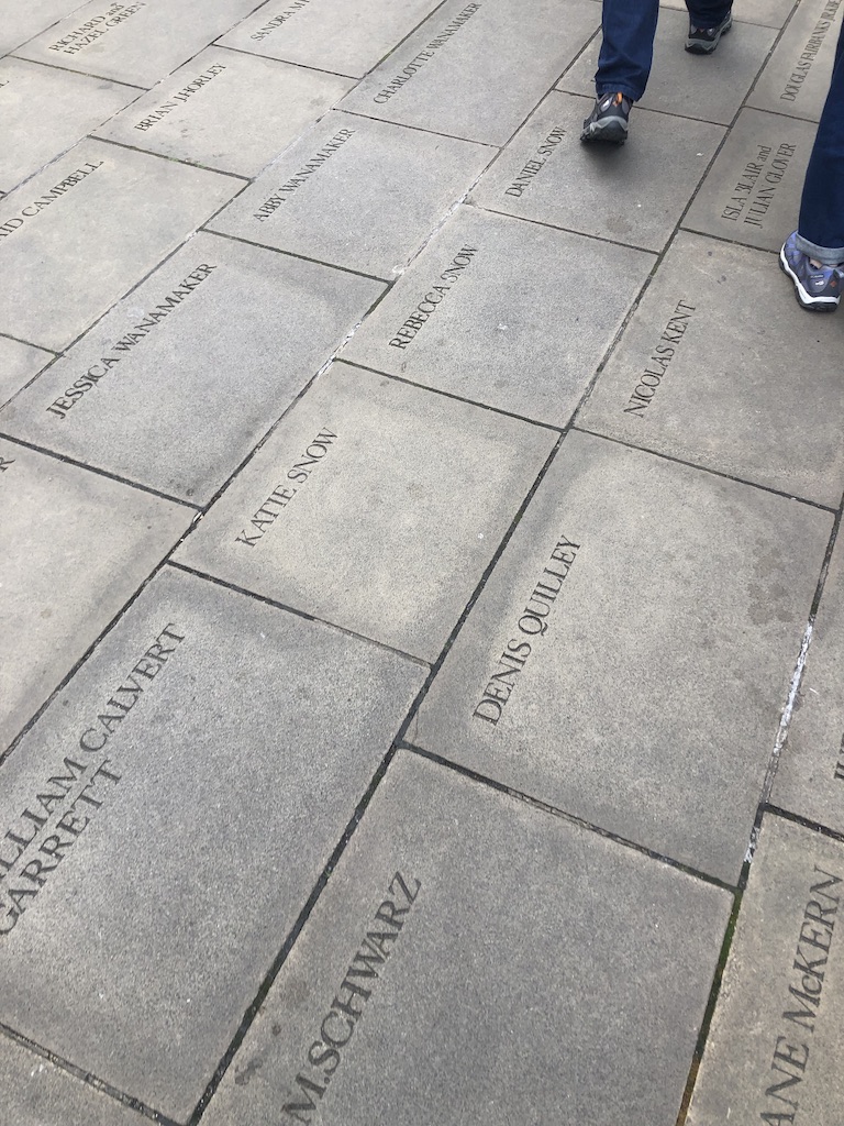 Donor recognition pavement stones at Shakespeare's Globe, London. Photo: Howard Lake