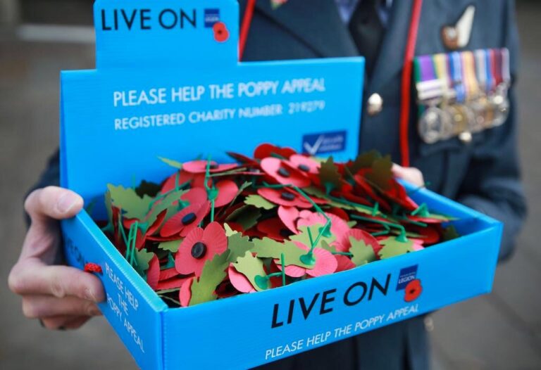 Royal British Legion Poppy Appeal collecting box. Photo: Howard Lake