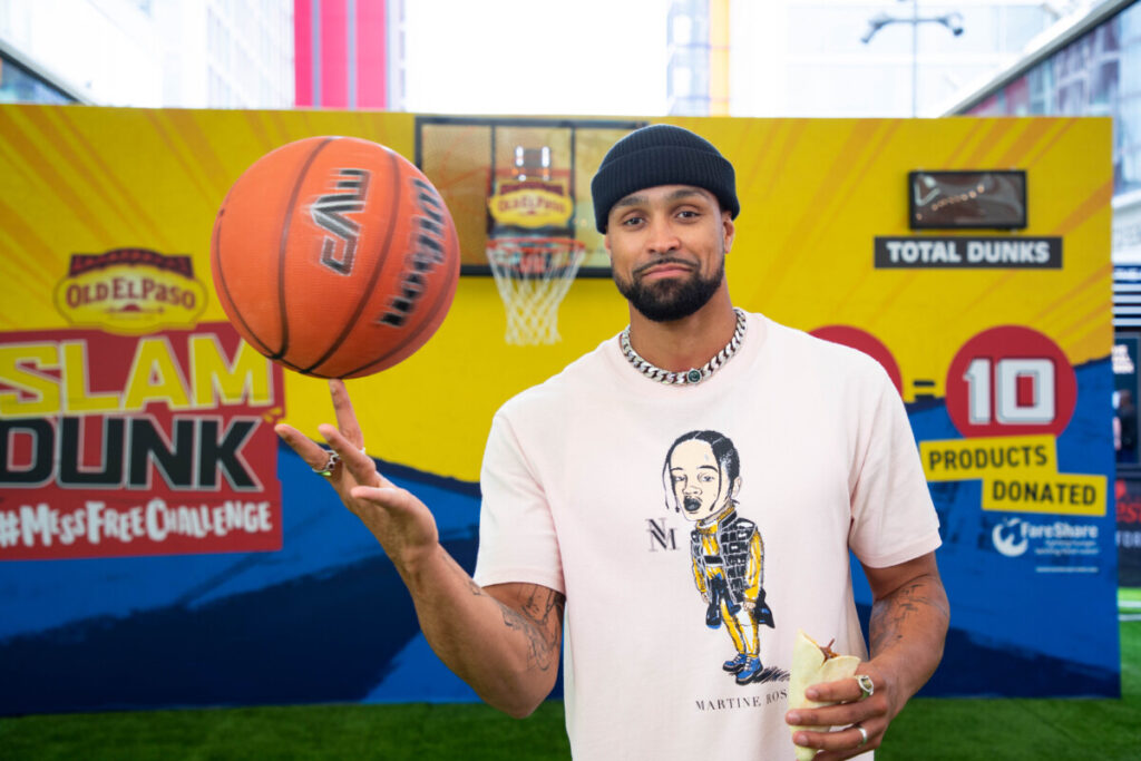 Ashley Banjo with a basketball. Photo credit: David Parry/PA Wire