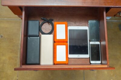 Drawer-full of unwanted mobile phones and devices. Photo: Vodafone
