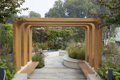 NHS Tribute Garden designed by Naomi Ferrett-Cohen at this year’s Chelsea Flower Show