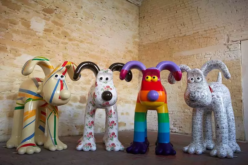 Gromit Unleashed. (l-r) Gromits by Paul Smith, Cath Kidston, Richard Williams and Simon Tofield.