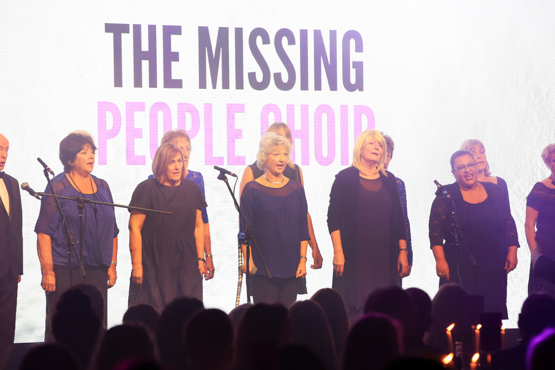 The Missing People's Choir performs at the 2017 JustGiving Awards