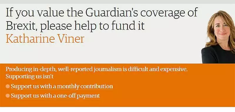 Guardian's fundraising appeal based on its coverage of Brexit