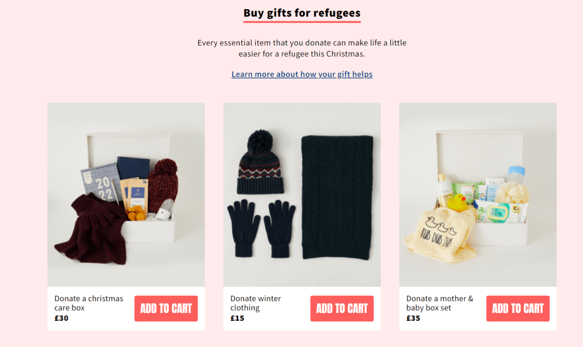 Gifts for Refugees - image: Engaging Networks