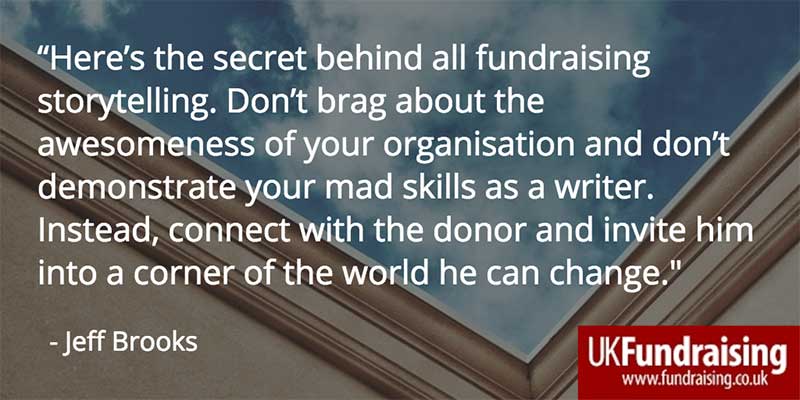 Quote by Jeff Brooks about the secret to fundraising.