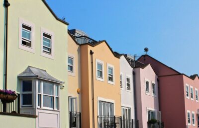 A row of colourful houses