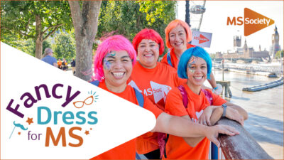 A banner ad for MS Society's Fancy Dress for MS fundraising event