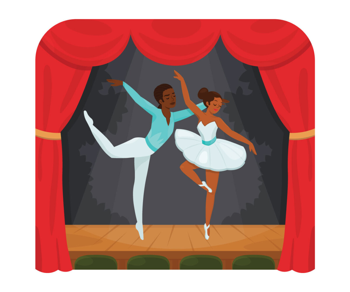 Ballet dancers illustration. BlackIllustrations.com