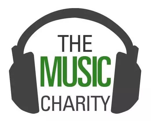 The Music Charity logo, with headphones either side