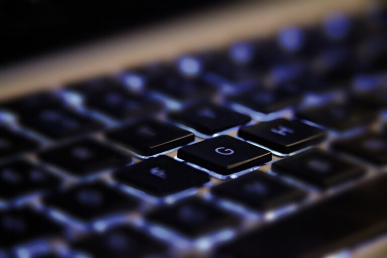 a backlit black laptop keyboard