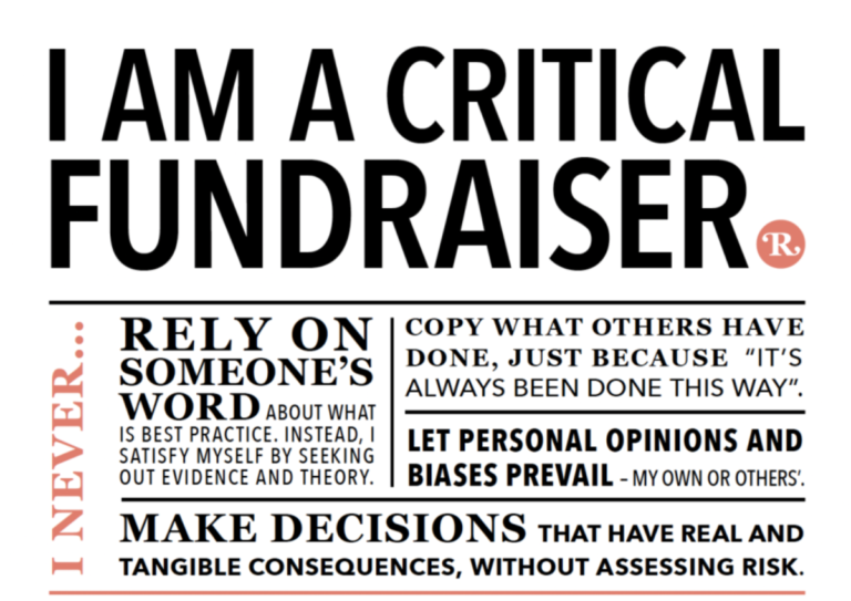 Rogare's I am a critical fundraiser manifesto