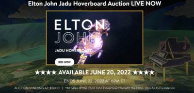 Elton John's NFT auction site homepage