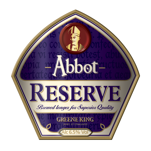 Abbot Ale pump clip. Image: Greene King brewery newsroom