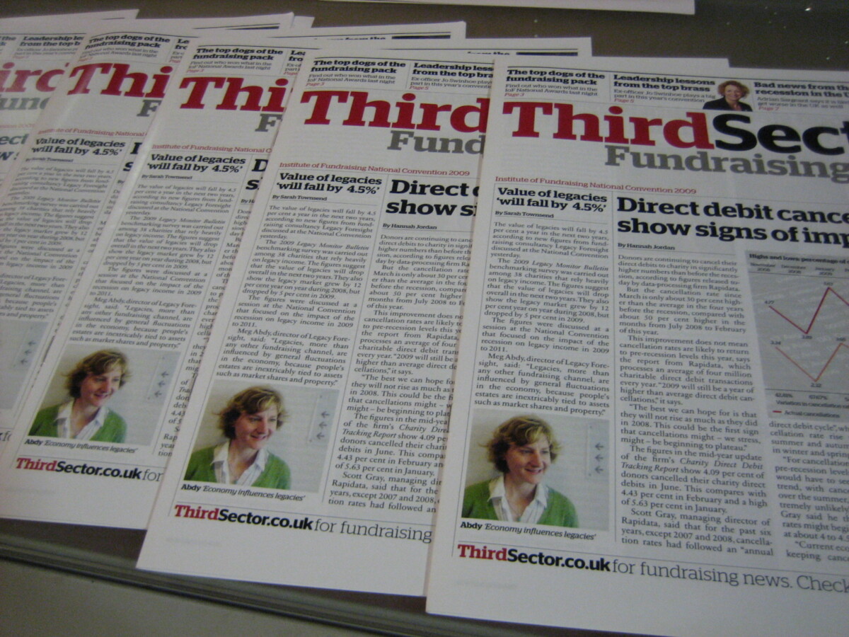 Third Sector's fundraising daily publication at the 2009 Institute of Fundraising Convention