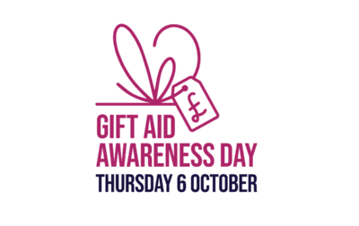 Gift Aid Awareness Day ad showing that in 2022 it is on 6 October
