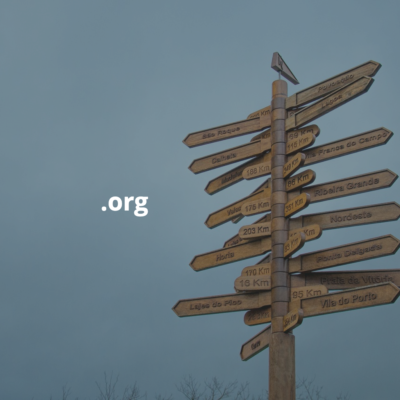 dot org domain name, with a signpost next to i