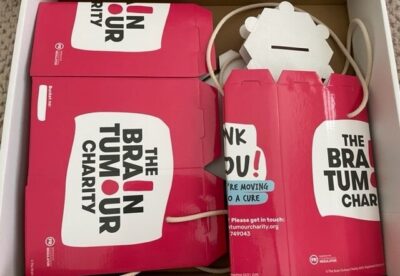 Brain Tumour Charity cardboard collection boxes