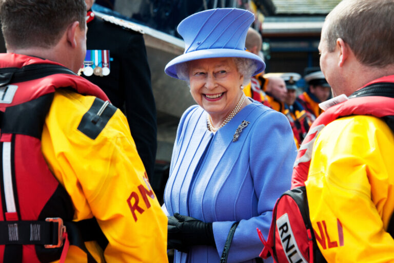 Her Majesty The Queen on her final RNLI engagement at St Ives Lifeboat Station on 17 May, 2013