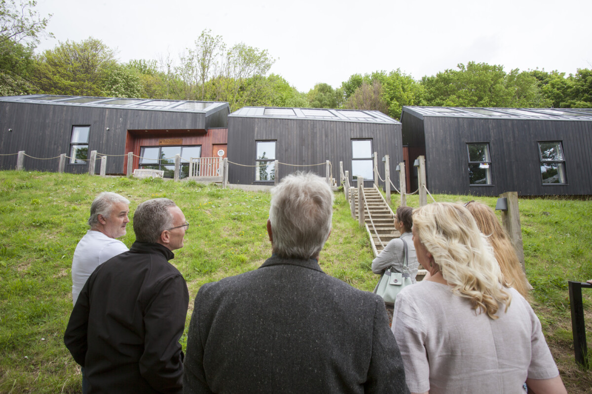 Sarah Pink is shown the accommodation annex, The Crow’s Nest at YHA Boggle Hole, which her uncle’s donation helped fund the construction of in 2015