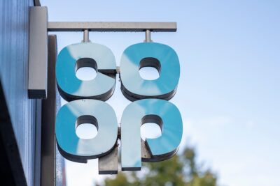 A co-op sign outside a shop in Wales