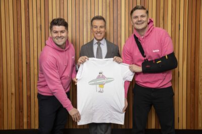 Lottie's Will Donnelly (left) and Chris Donnelly (right) with dancer Anton Du Beke Jeff launching 'Nights On Lottie'. Photo credit: Jeff Gilbert
