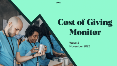 Cost of Giving Monitor report cover