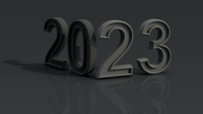 2023 - 3D numerals with highlight on the 2 and 3. Photo: Bastian Riccardi on Unsplash.com