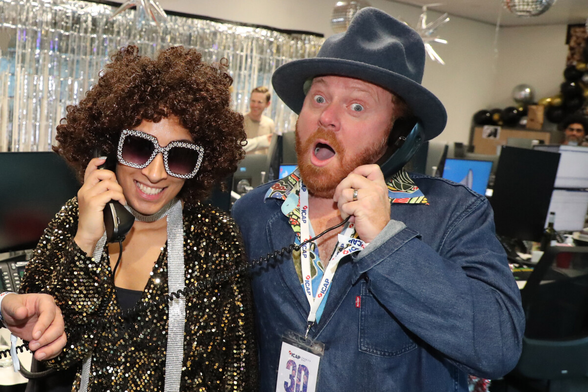 Keith Lemon on the phones at ICAP Charity Day 2022