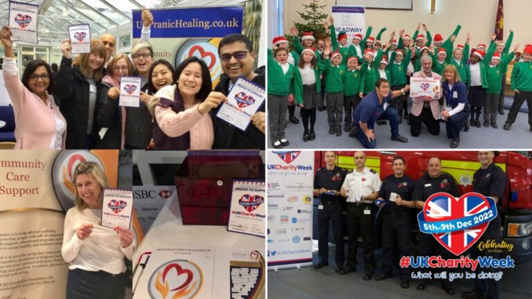 A collage of charities taking part in UK Charity Week