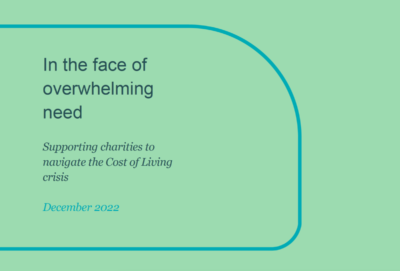 Report cover detail - In the face of overwhelming need - supporting charities to navigate the cost of living crisis by IVAR