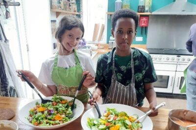 Children cooking with Jamie's Farm