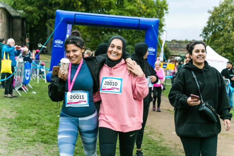 Participants smile after completing the Leeds Race for Life