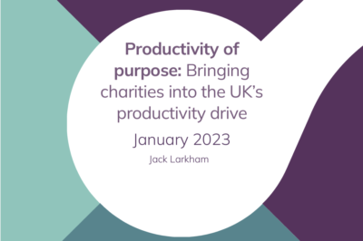 Cover detail from report: Productivity of purpose: Bringing charities into the UK’s productivity drive