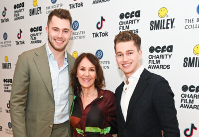 Curtis & AJ Pritchard with Arlene Phillips at the Charity Film Awards