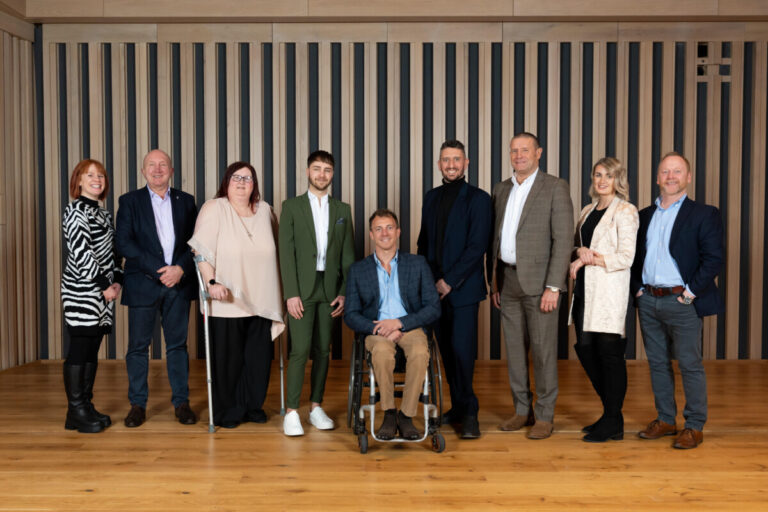 Members and Trustees from Fletchers Foundation along with Debbie Fairhurst (3rd from left) who received the Foundation’s first grant and event host Arthur Williams (centre).